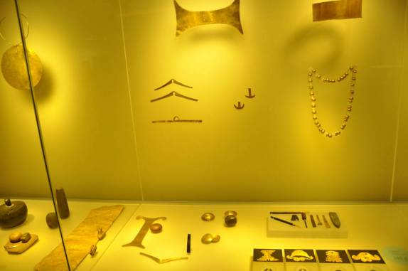 Peças de ouro no famoso e impressionante Musel del Oro, em Bogotá, na Colômbia